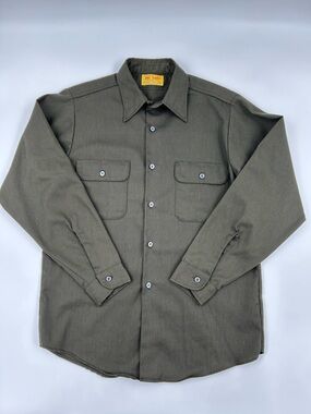 Big Yank Work-Mates Union Made Button Up Utility Work Shirt M 15-15 1/2 neck 33